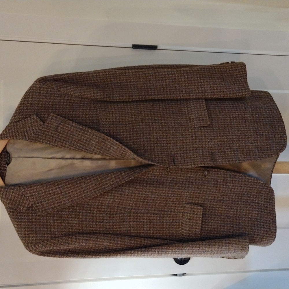 Gold Kingfisher Houndstooth Wool Blazer